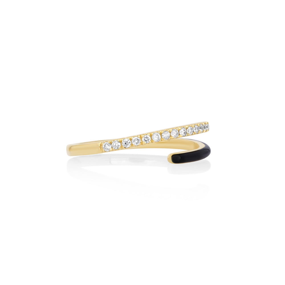 0.12 Cts White Diamond Ring in 14K Yellow Gold