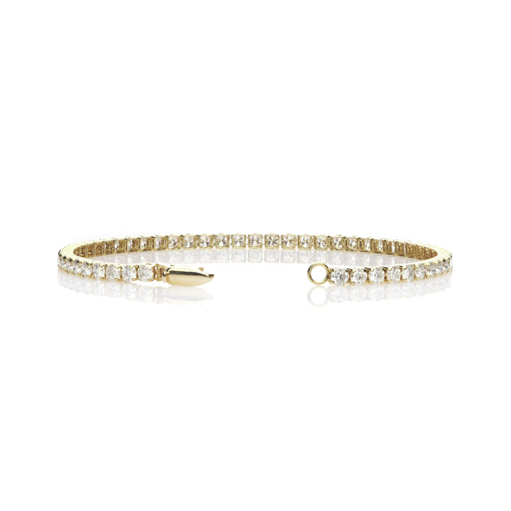 4.47 Cts White Diamond Bracelet in 14K Yellow Gold