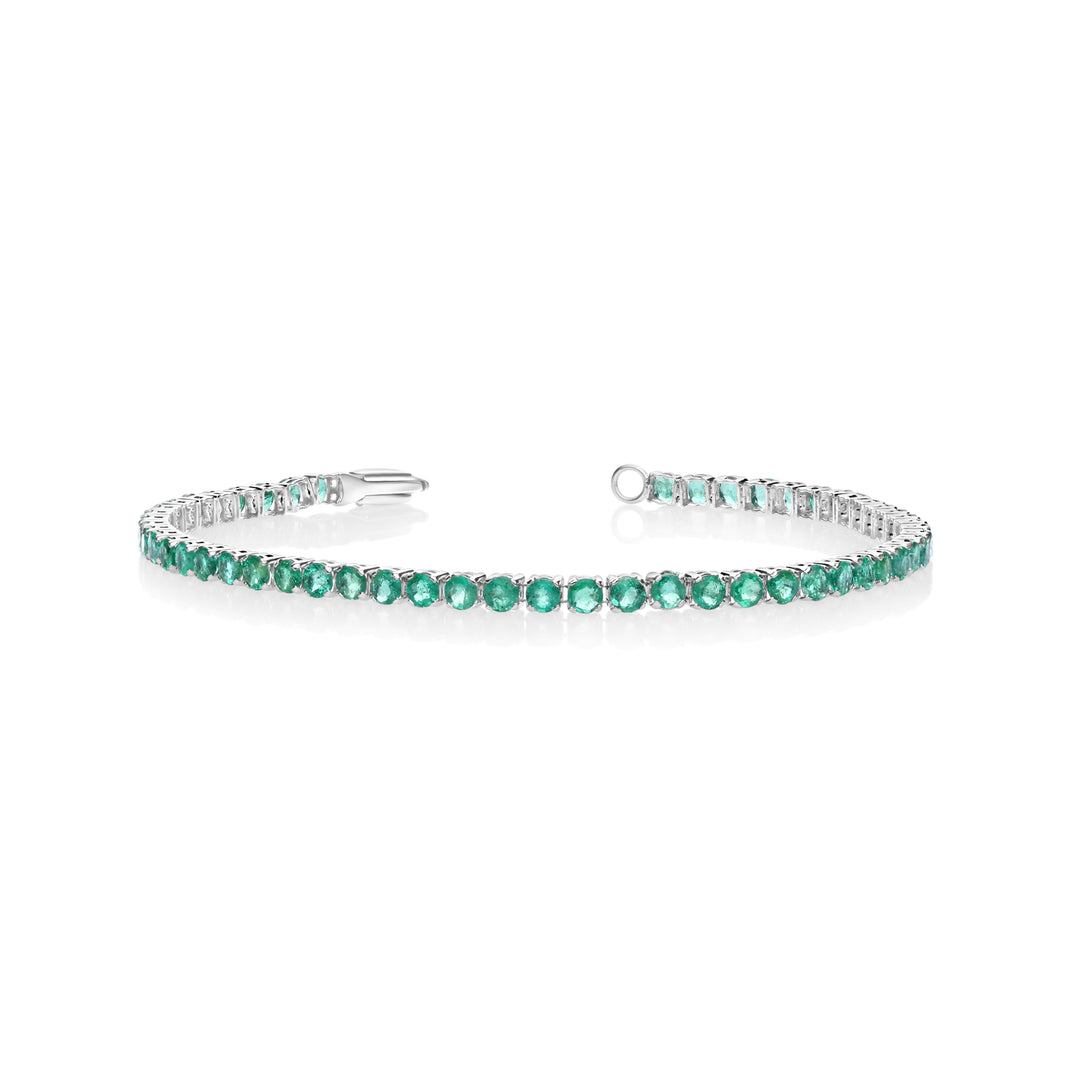 4.90 Cts Emerald Bracelet in 14K White Gold