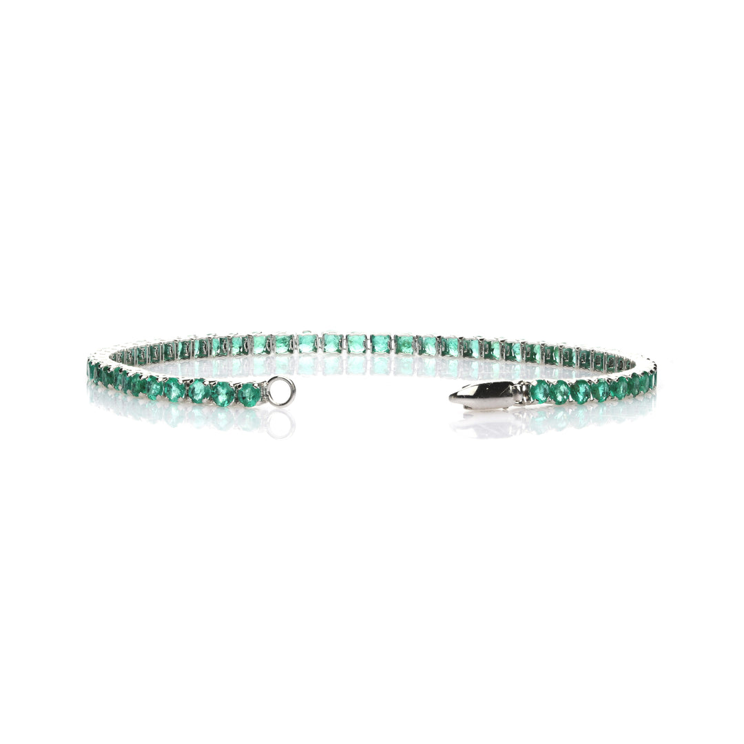 4.90 Cts Emerald Bracelet in 14K White Gold