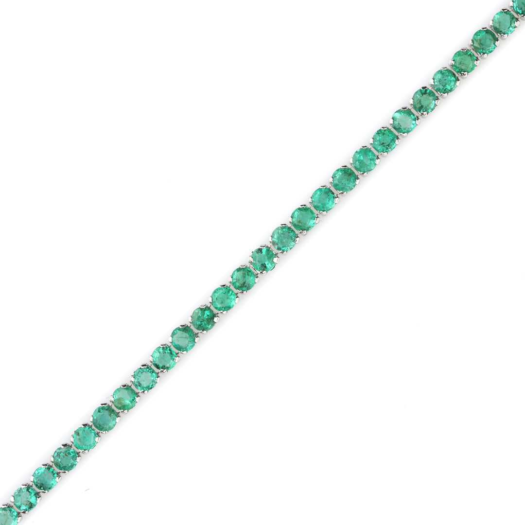 4.90 Cts Emerald Bracelet in 14K White Gold