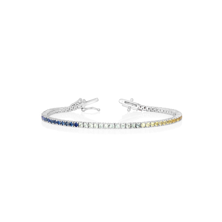 4.33 Cts Multi-Sapphire Bracelet in 925