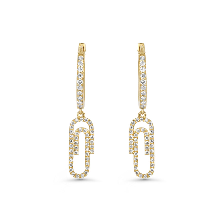 0.5 Cts White Diamond Earring in 14K Yellow Gold