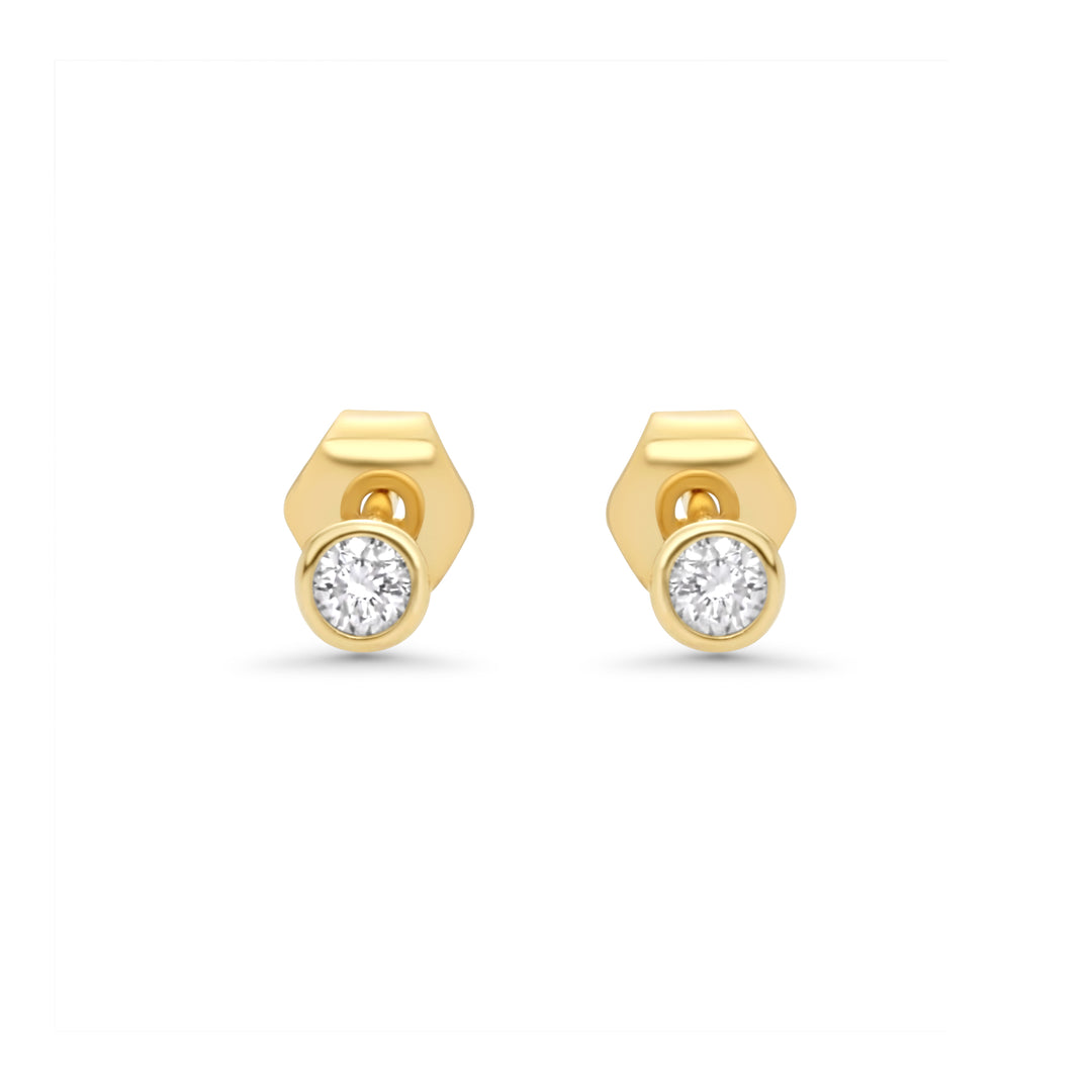 0.10 Cts White Diamond Stud Earring in 14K Gold