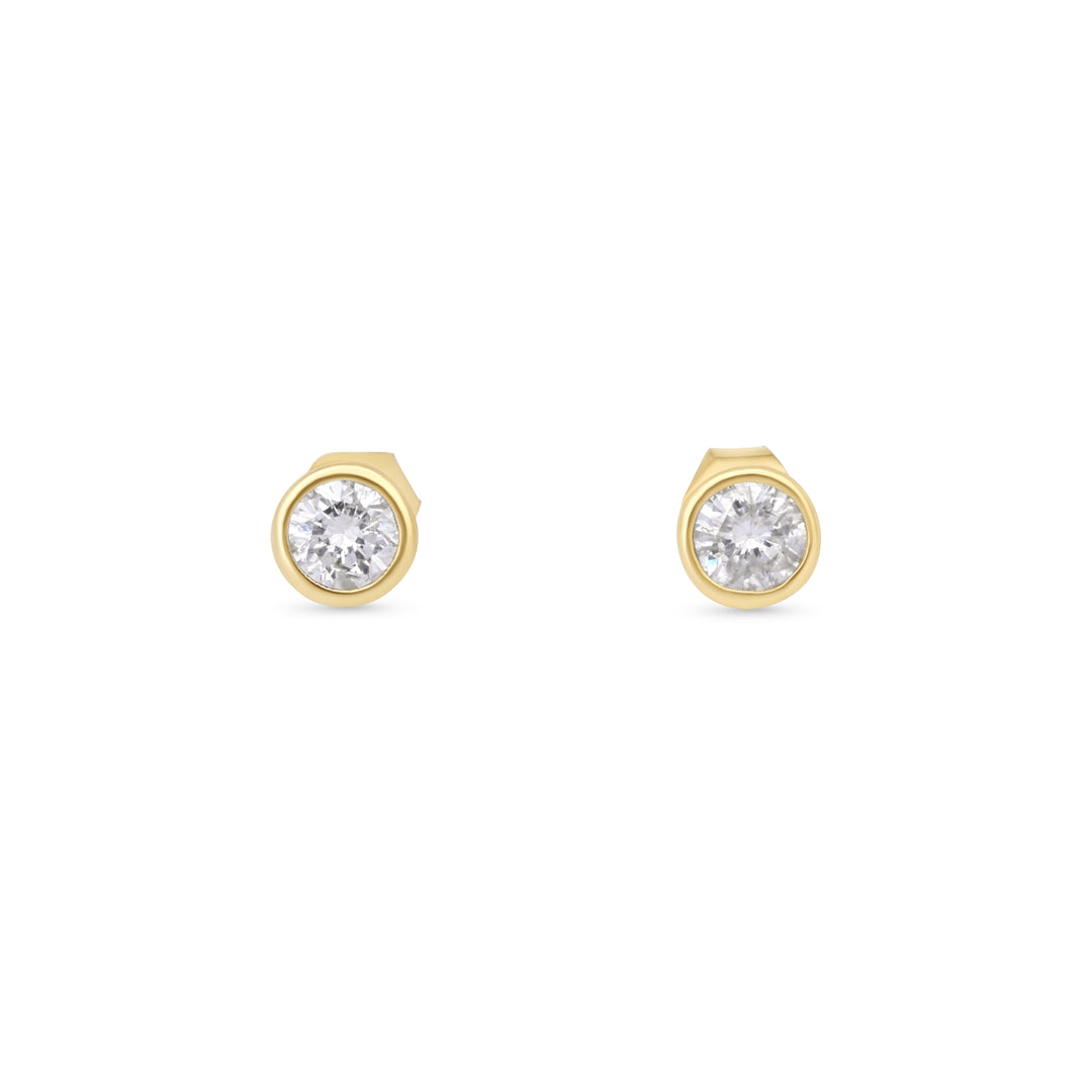 0.49 Cts White Diamond Stud Earring in 14K Gold