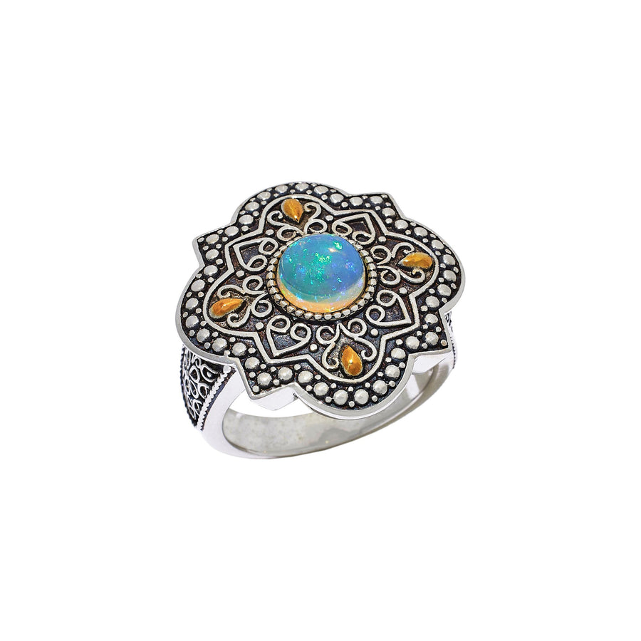 0.89 Cts White Opal Ring in 925
