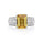 3.75 Cts Yellow Sapphire and White Diamond Ring in 14K White Gold