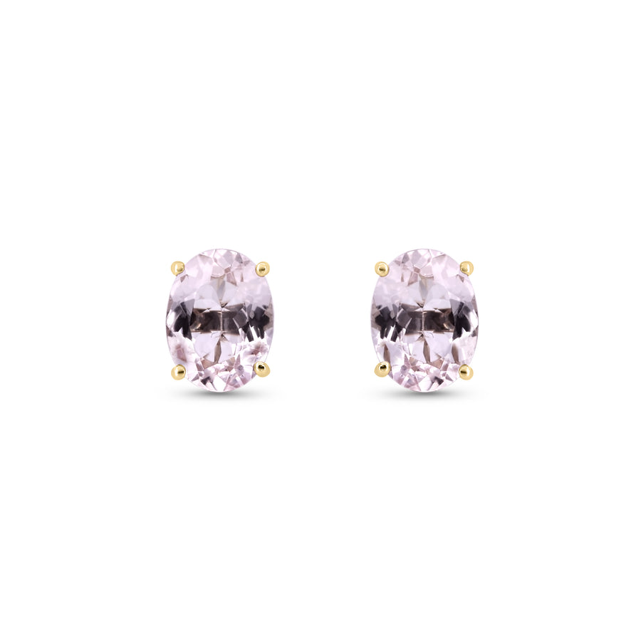 1.5 Cts Morganite Earring in 14K Yellow Gold