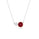 1.11 Cts Ruby and White Diamond Necklace in 14K White Gold