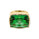 19.00 Cts Green Color Quartz Solitaire Ring in Brass