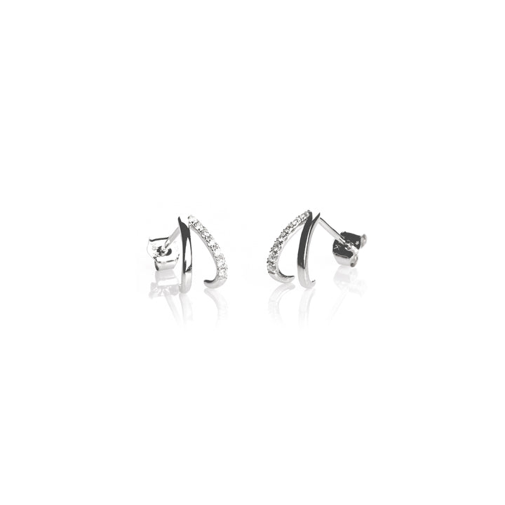 0.11 Cts White Diamond Earring in 14K White Gold