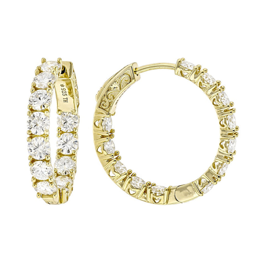 7.20 DEW Moissanite Earring in 925 Yellow Gold Plated