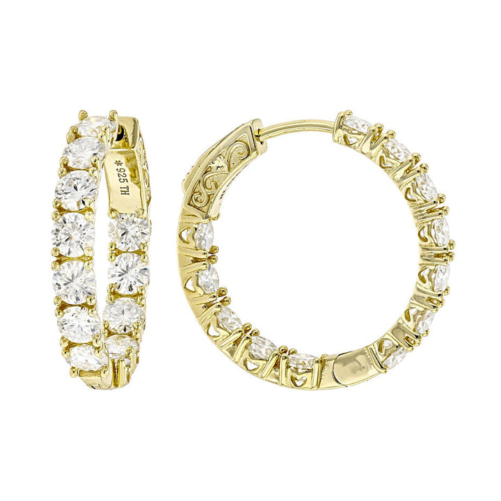 7.20 DEW Moissanite Earring in 925 Yellow Gold Plated