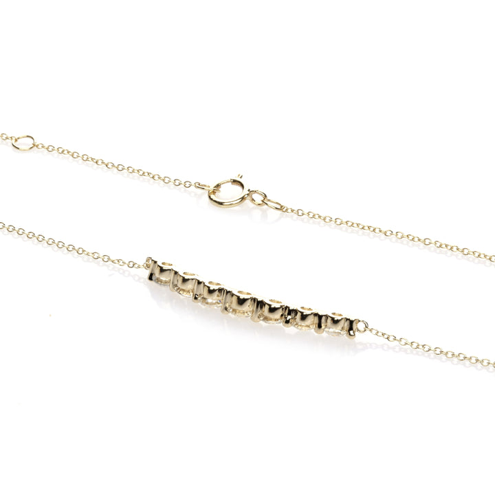 0.66 Cts White Diamond Necklace in 14K Yellow Gold
