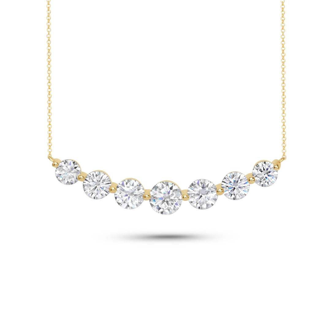 4.80 DEW Moissanite Necklace in 925 Yellow Gold