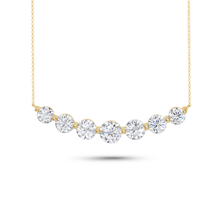 4.80 DEW Moissanite Necklace in 925 Yellow Gold