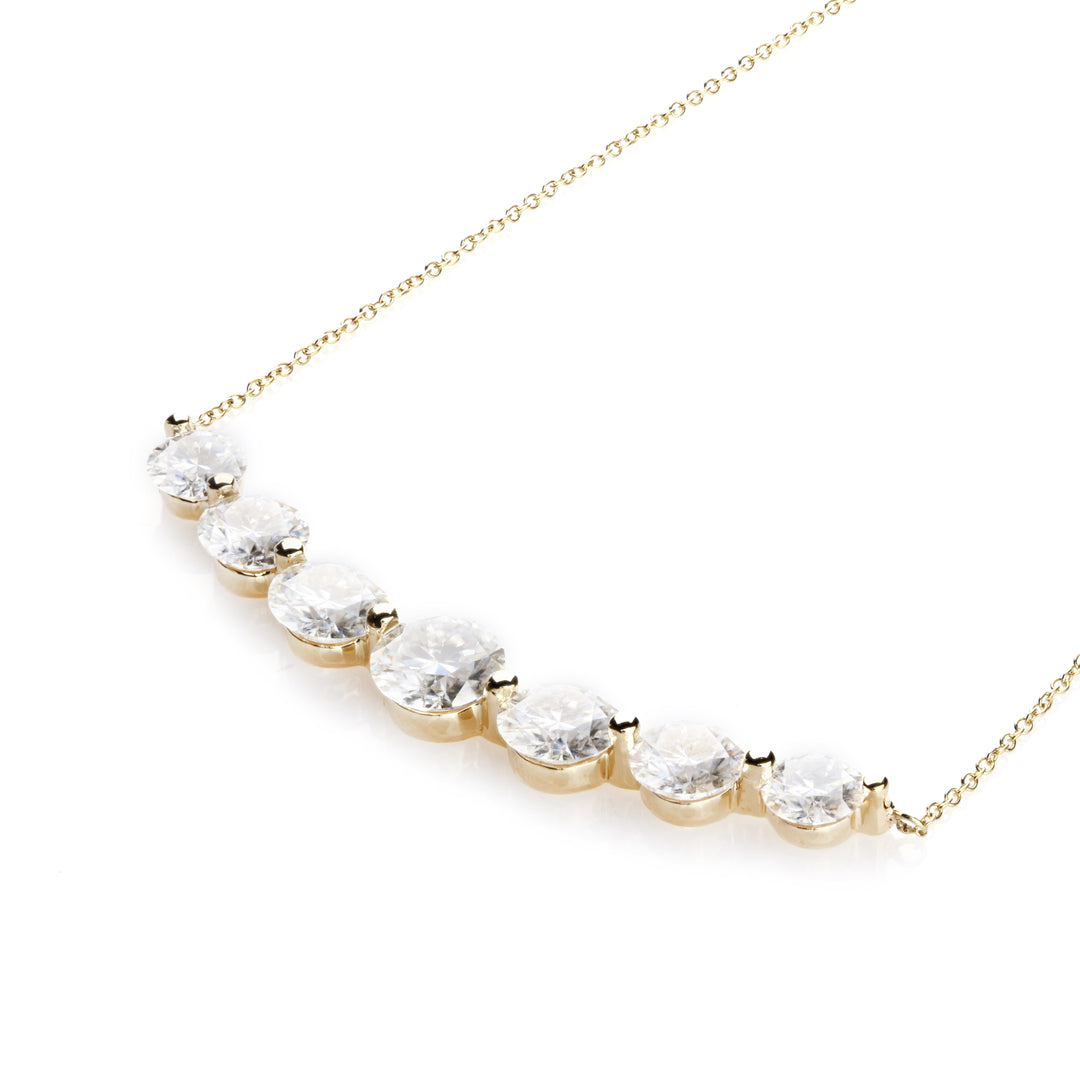 4.00 DEW Moissanite Necklace in 14K Yellow Gold