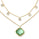 13.59 Cts Mint-Color Quartz and Topaz Layering Necklace in Brass