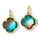 20.69 Cts Bi-Color Quartz Clover Earring in Brass