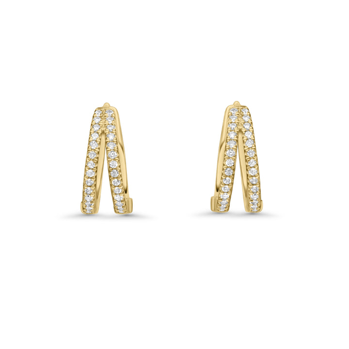 0.13 Cts White Diamond Earring in 14K Yellow Gold