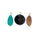 BlackOnyx, Amazonite and Banded Agate Charm Pack in Brass