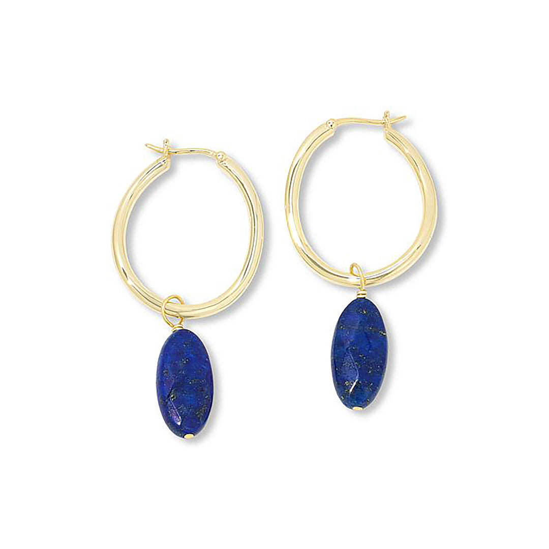 22.27 Cts Lapis Lazuli Dangle Earring in Brass