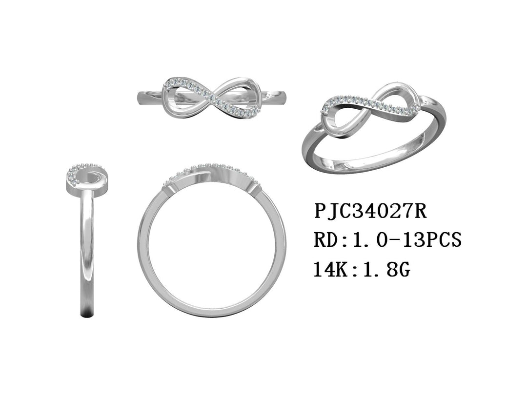 0.06 Cts White Diamond Ring in 14K Yellow Gold