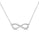 0.06 Cts White Diamond Necklace in 14K White Gold