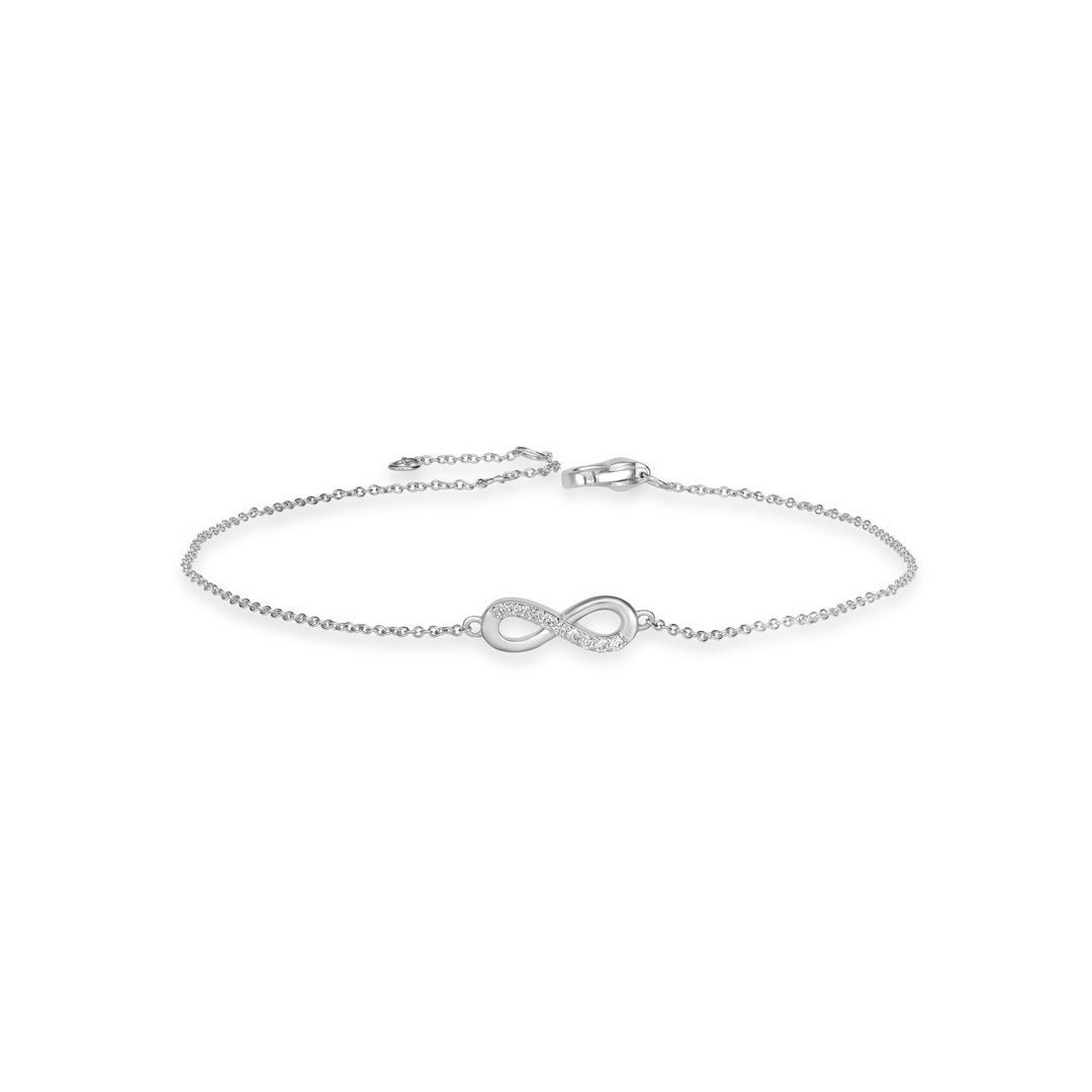 0.04 Cts White Diamond Bracelet in 14K White Gold