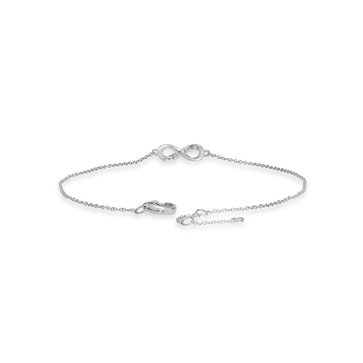 0.04 Cts White Diamond Bracelet in 14K White Gold