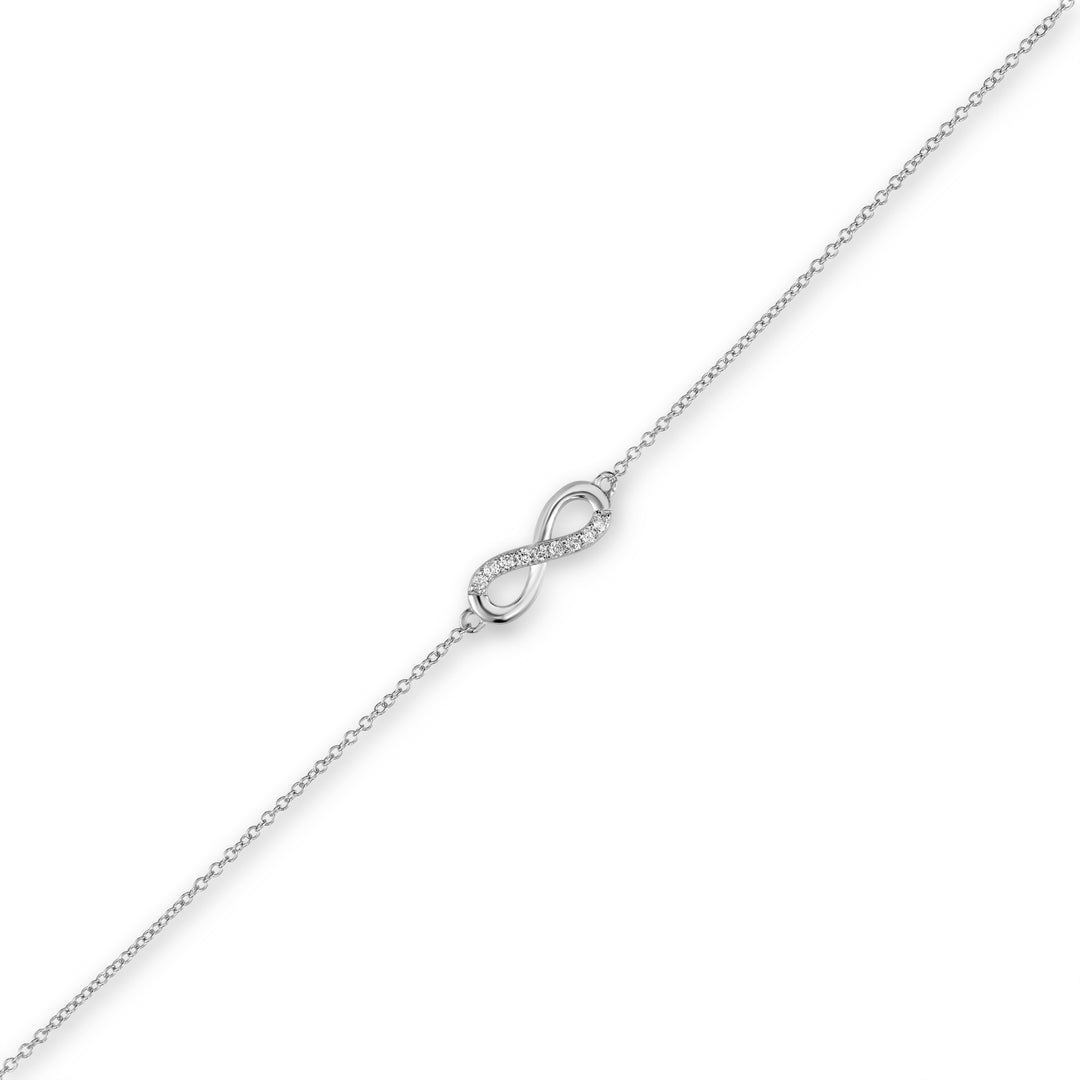 0.04 Cts White Diamond Bracelet in 14K White Gold