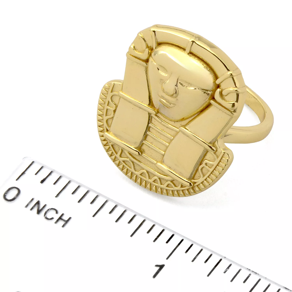 Egyptian Geddess Hathor Ring in 18K Gold Plated 925 Silver