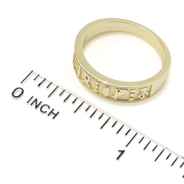 Egyptian Hieroglyphics Band Ring in 18K Gold Plated 925 Silver