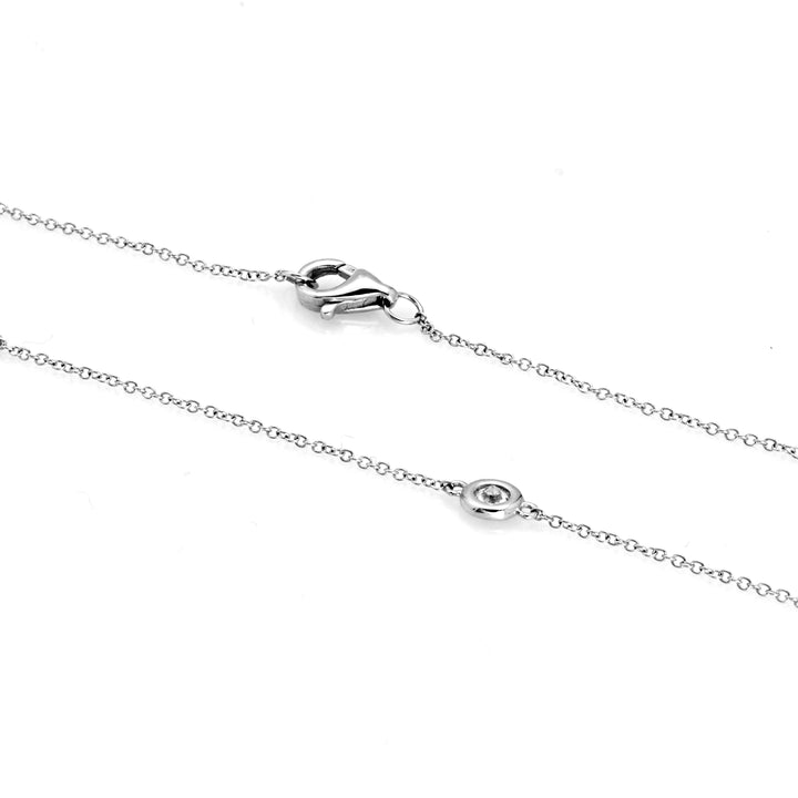 Zoey Blush White Diamond Station Necklace in 14K White Gold