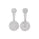 0.62 Cts White Diamond Drop Earring in Platinum Plated 925 Sterling Silver