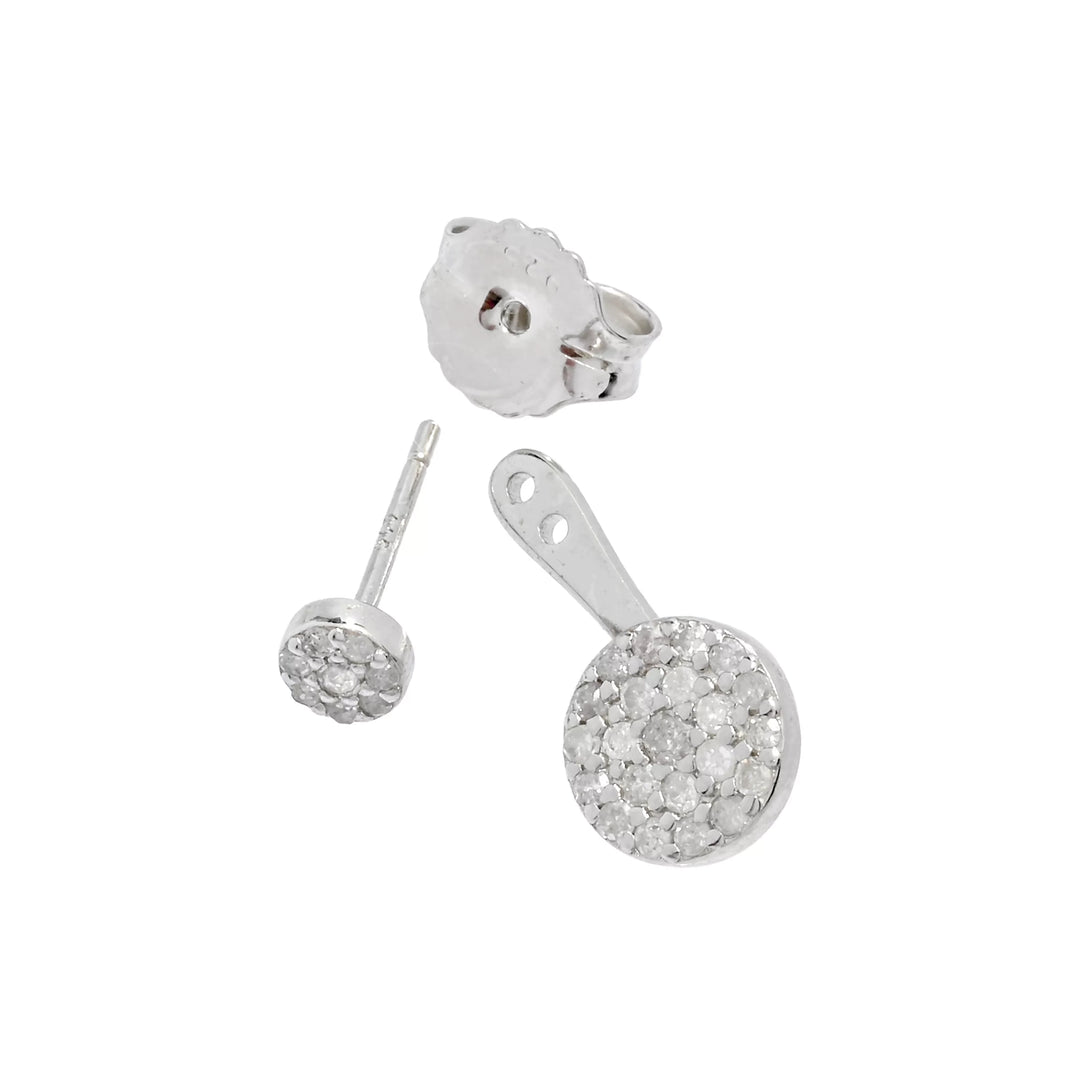 0.62 Cts White Diamond Drop Earring in Platinum Plated 925 Sterling Silver