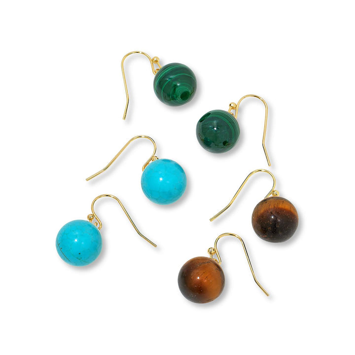 84.82 Cts Multi Gemstone Drop Earring Set in Brass