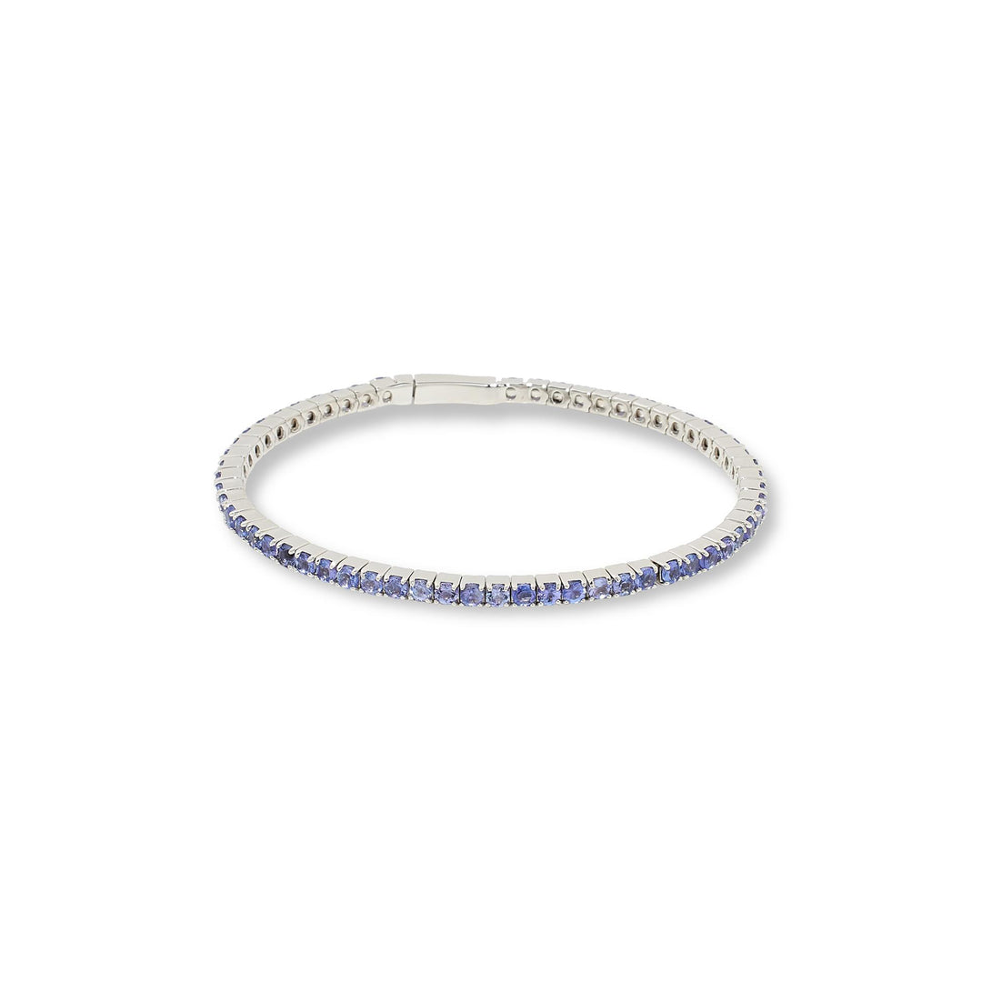 6.46 Cts Tanzanite Tennis Bracelet in 925 Sterling Silver