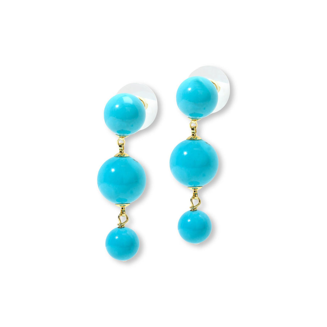 51.30 Cts Turquoise Dangle Earring in Brass