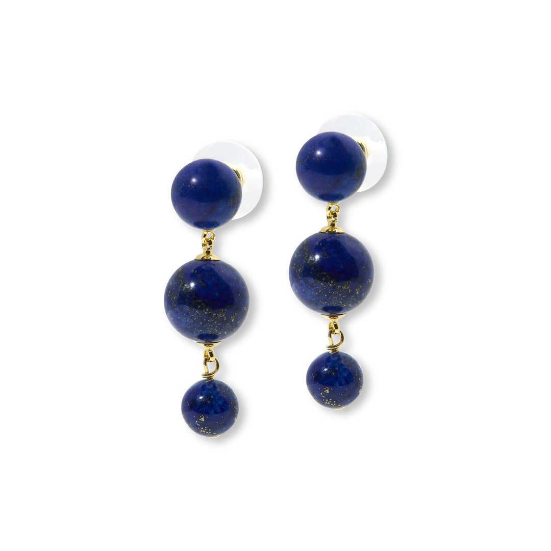 55.40 Cts Lapis Lazuli Dangle Earring in Brass