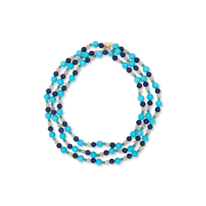 760 Cts Multi Gemstone Beaded Necklace in Brass