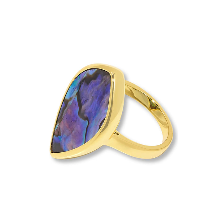 6.65 Cts Purple Abalone Statement Ring in Brass