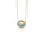 2.46 Cts White Opal and White Diamond Center Design Necklace in 14K Yellow Gold