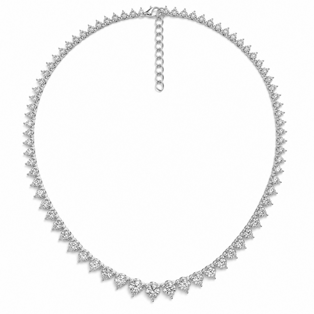 18.00 DEW Moissanite Necklace in 925 Platinum Plated
