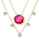 15.66 Cts Sunset BiColor Quartz and 4.4 Cts White Topaz Layering Necklace in 14K Yellow Gold Over Brass