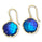 12.85 Cts Purple/Blue Quartz Earring in 14K Yellow Gold Over Brass