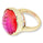 15.66 Cts Sunset BiColor Quartz Ring in 14K Yellow Gold Over Brass