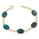 6.35 Cts Chrysocolla Bracelet in 14K Yellow Gold Over Brass