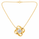 1.00 DEW Round Shape Moissanite Solitaire Pendant in 925 Yellow Gold