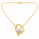 1.00 DEW Round Shape Moissanite Heart Pendant in 925 Yellow Gold